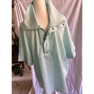 Kenzo  1/2 button up with high collar mint green size 40/ Large